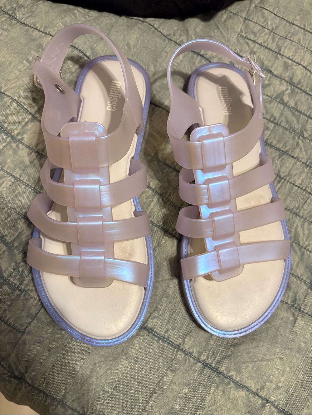 Melissa Iridescent light blue Strappy Jelly Sandals